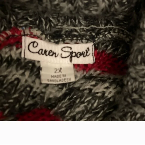 Caren‎ Sport Cozy Multicolor Striped Shrug Poncho Sweater size 2X - Picture 6 of 10